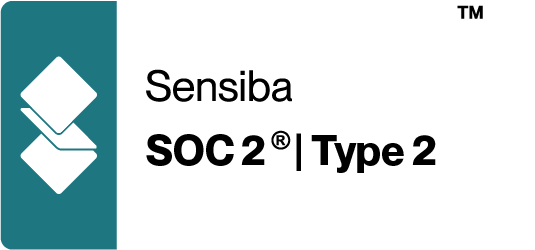 SOC 2 Type 2 attestation badge (Sensiba)